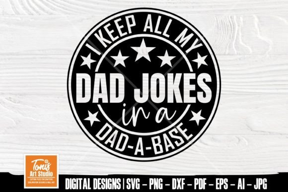 Funny Dad SVG: Dad Jokes in a Dad a Base – A Humble Embroidery Design for Lighthearted Projects